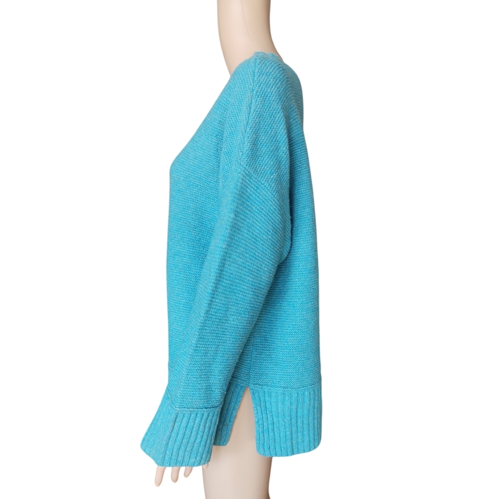 J.Jill sweater Extra Large XL wool blend Blue knit chunky pull over long sleeve - Picture 2 of 11